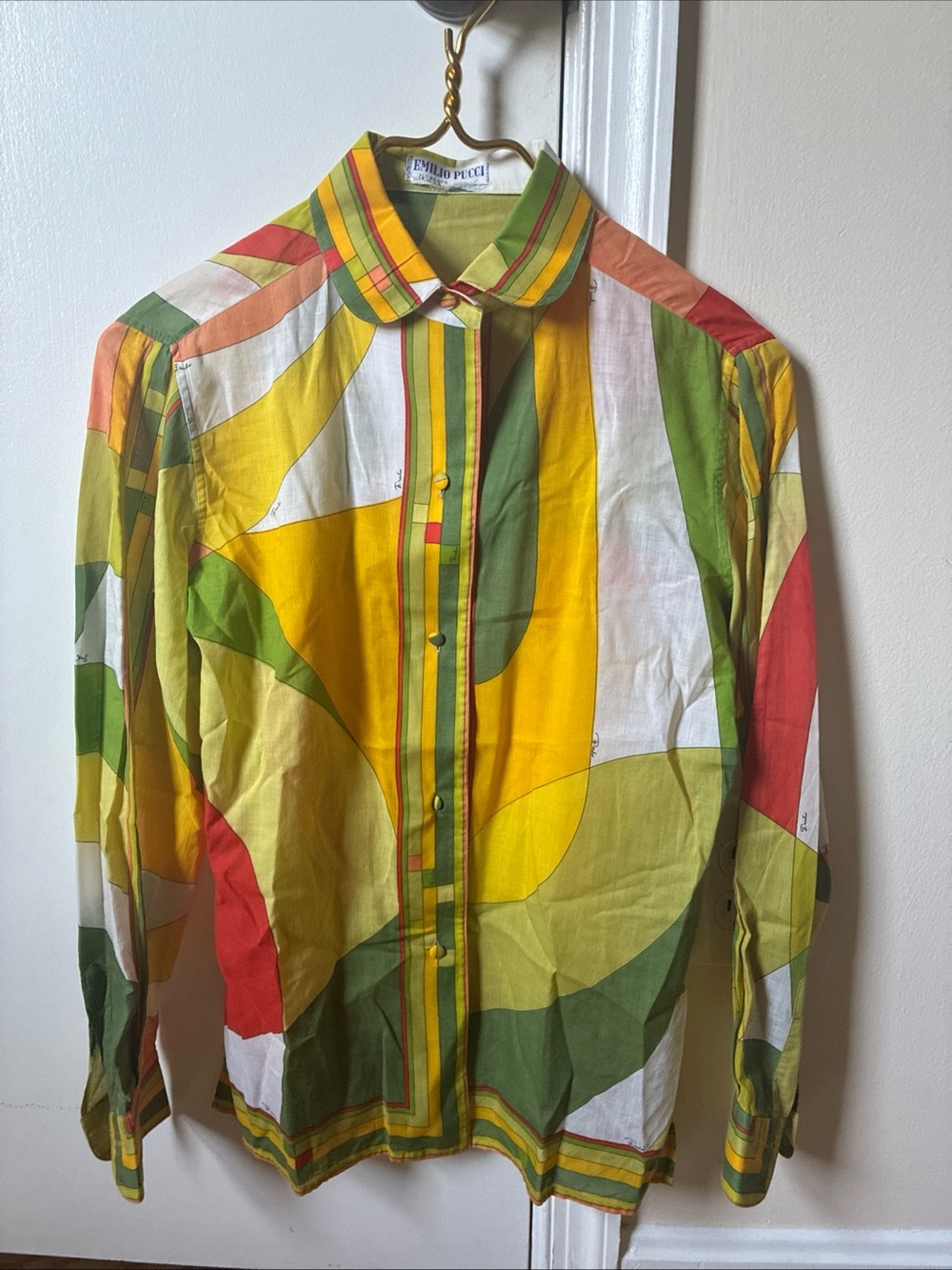 Emilio Pucci cotton button front long sleeve women's